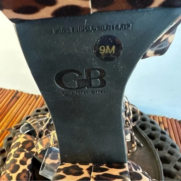 Gianni Bini Sz 9 Ankle-Strap High Heels Platform Leopard - Picture 9 of 10